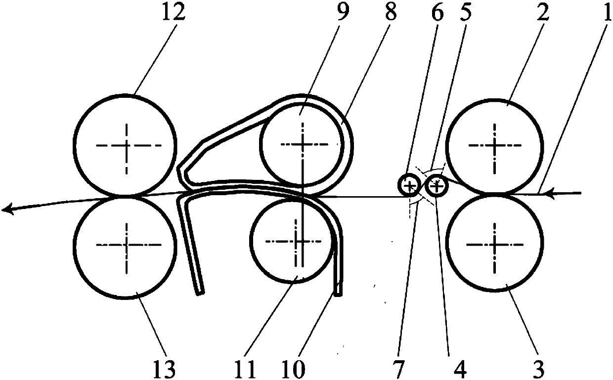 A colored filament yarn spinning device for imitation cotton fabric and its filament yarn processing method