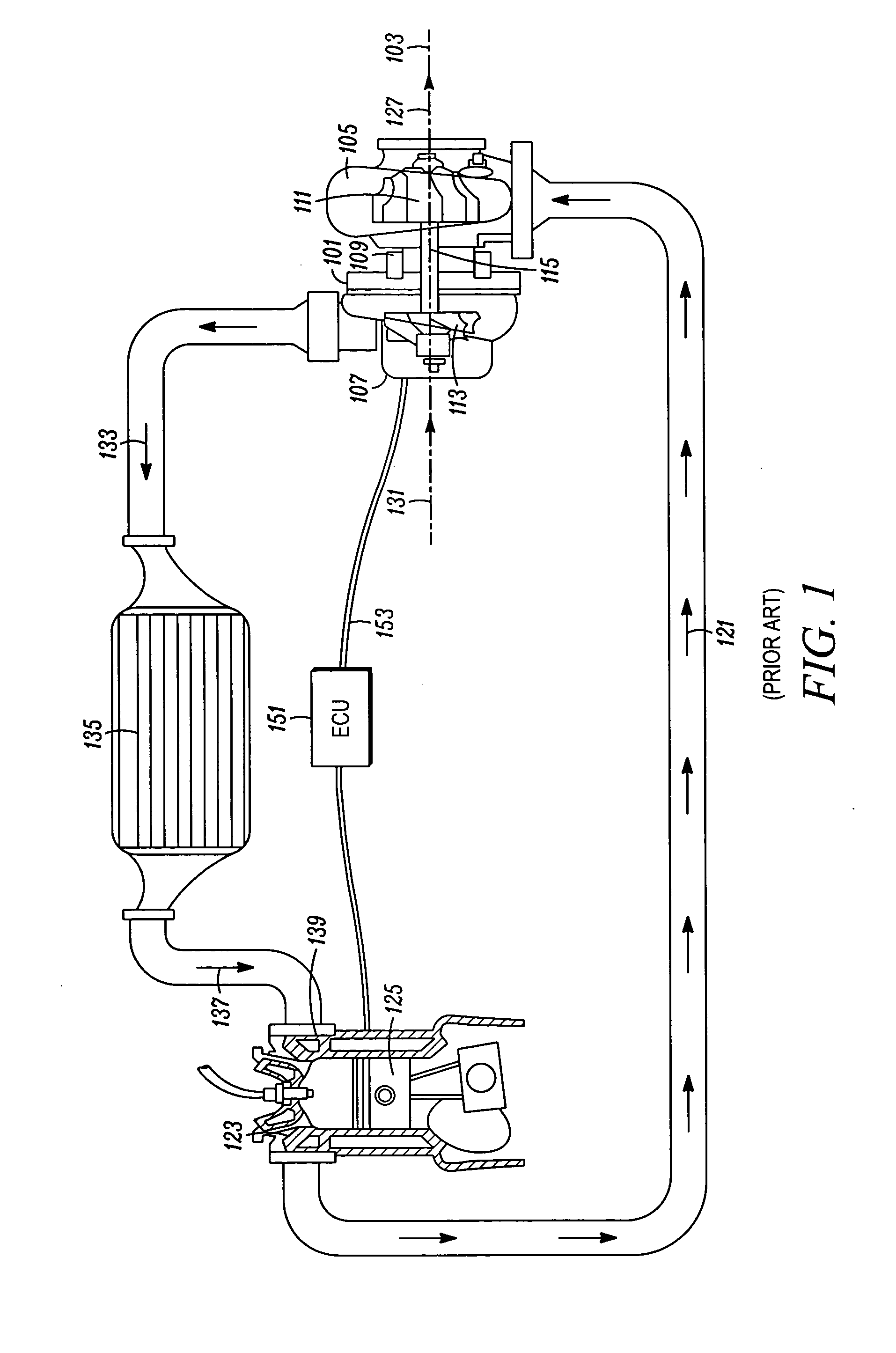 Axial turbine with parallel flow compressor
