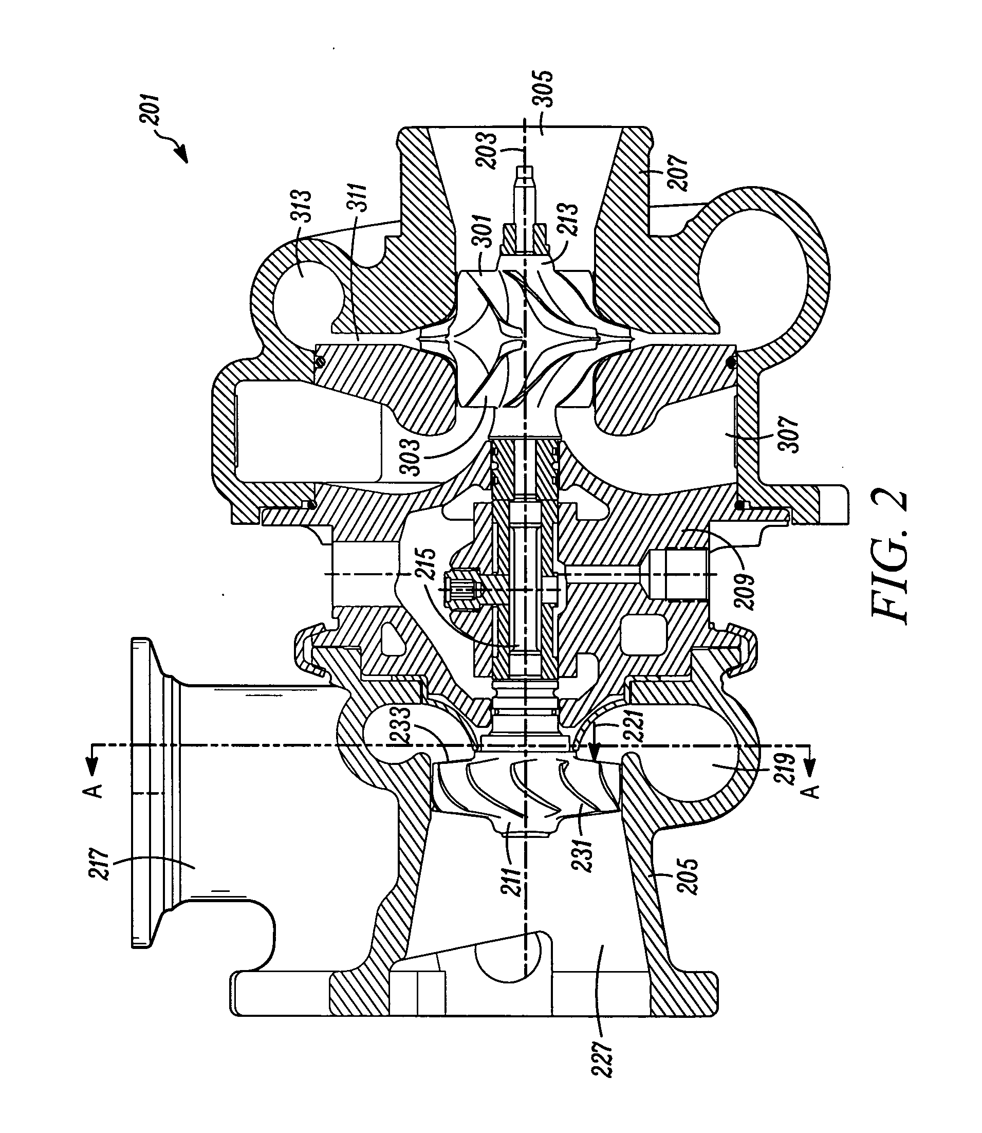 Axial turbine with parallel flow compressor