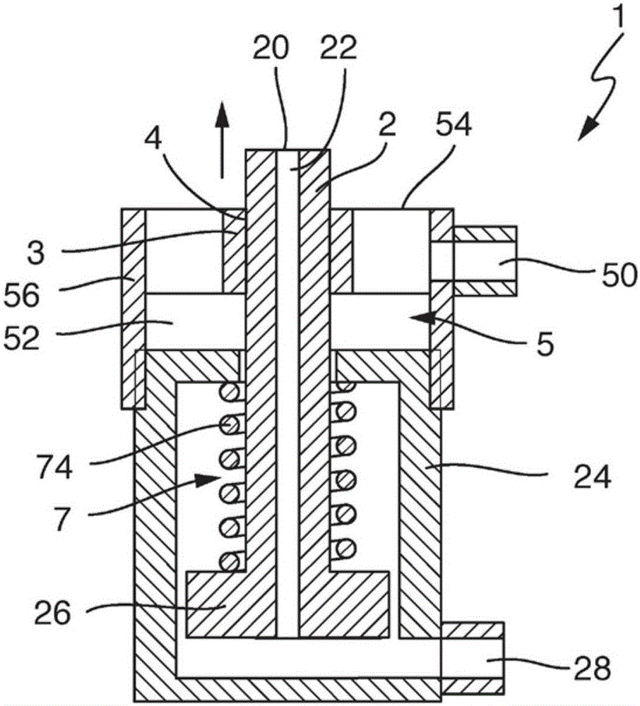 Device for rinsing a container with a rinsing medium