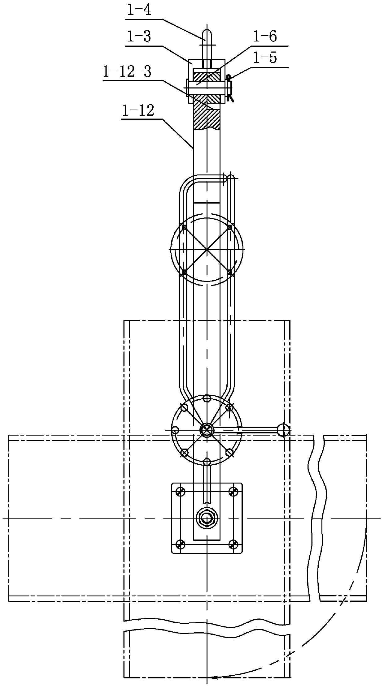 Pneumatic clamping machine for lifting and self-weight turning of steel pipe for heating