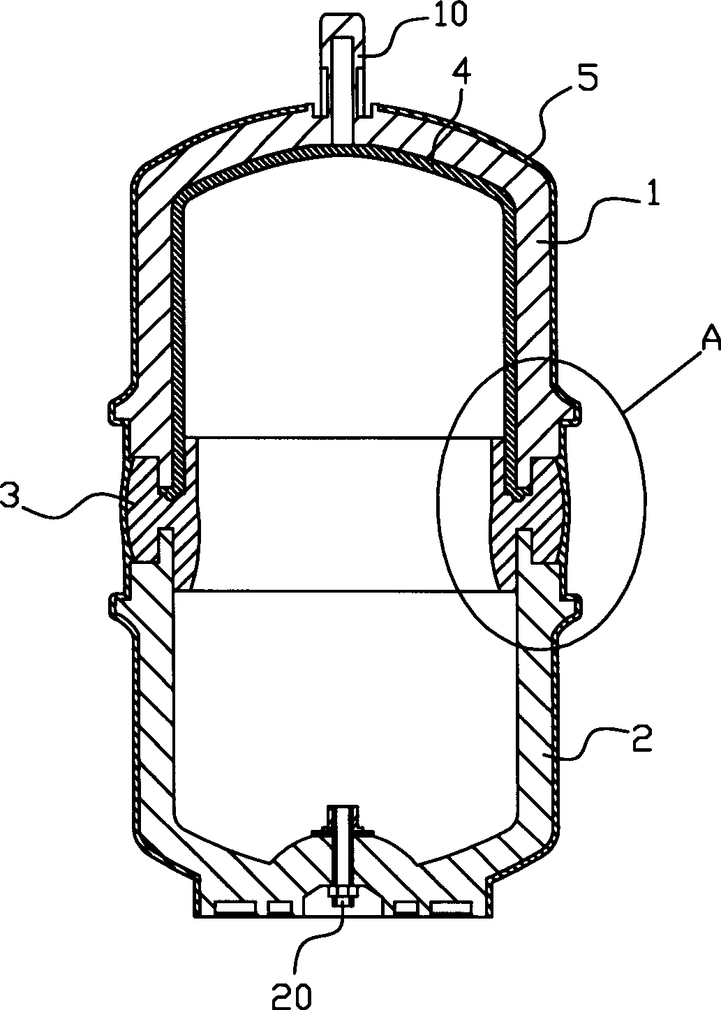 Pressure drum for water purifier and its production