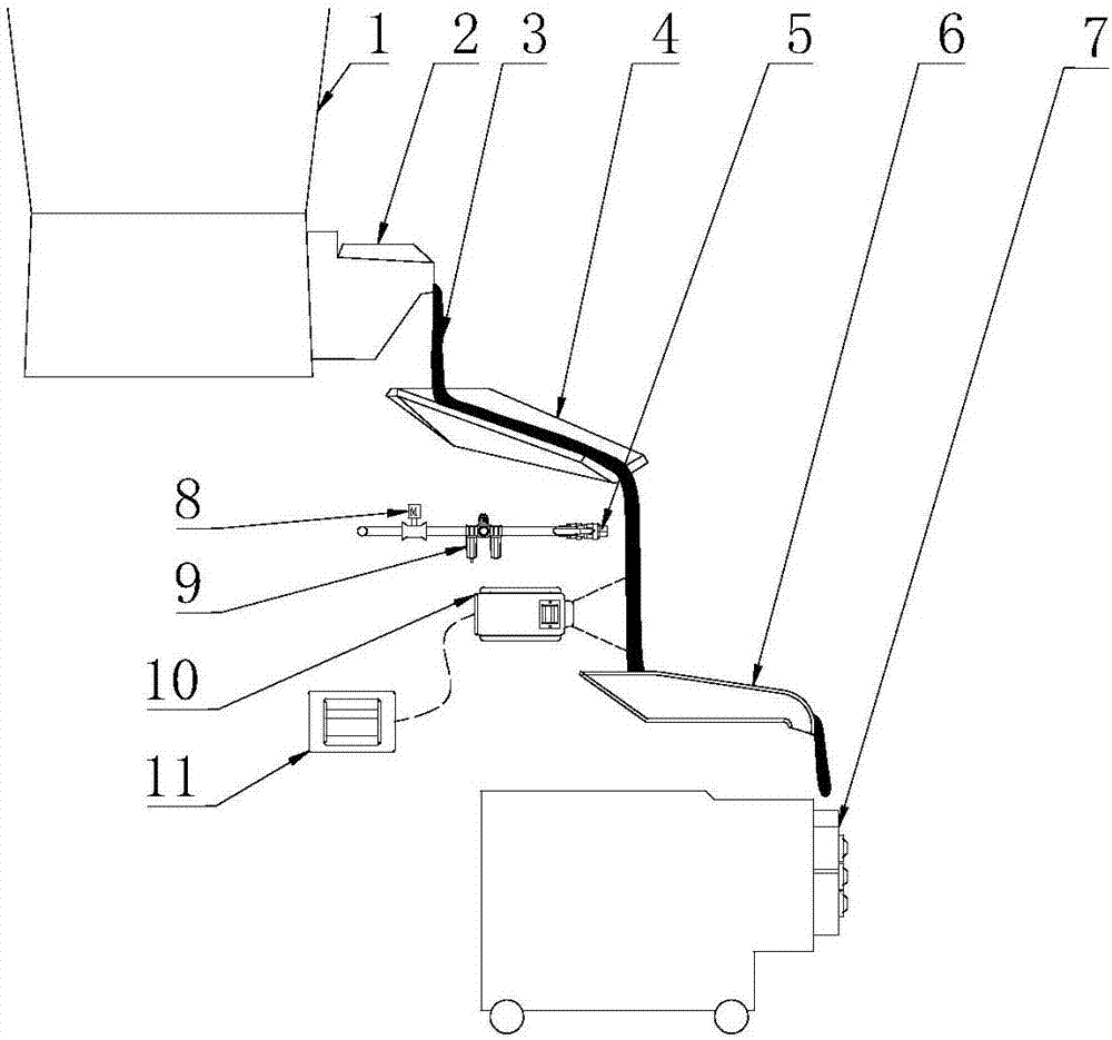 Online measurement device for rock-wool melt volume flow and fiber forming device with the same and measurement method