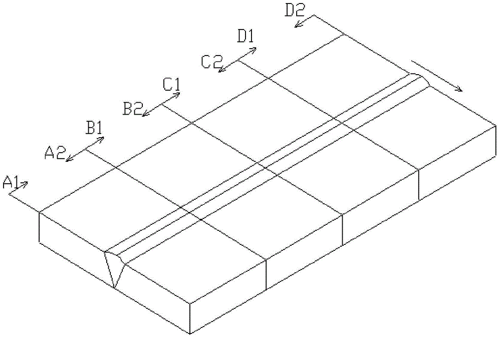 Ultrasonic transverse and longitudinal section element-separating detection method for stainless steel and nickel-based steel weld joint