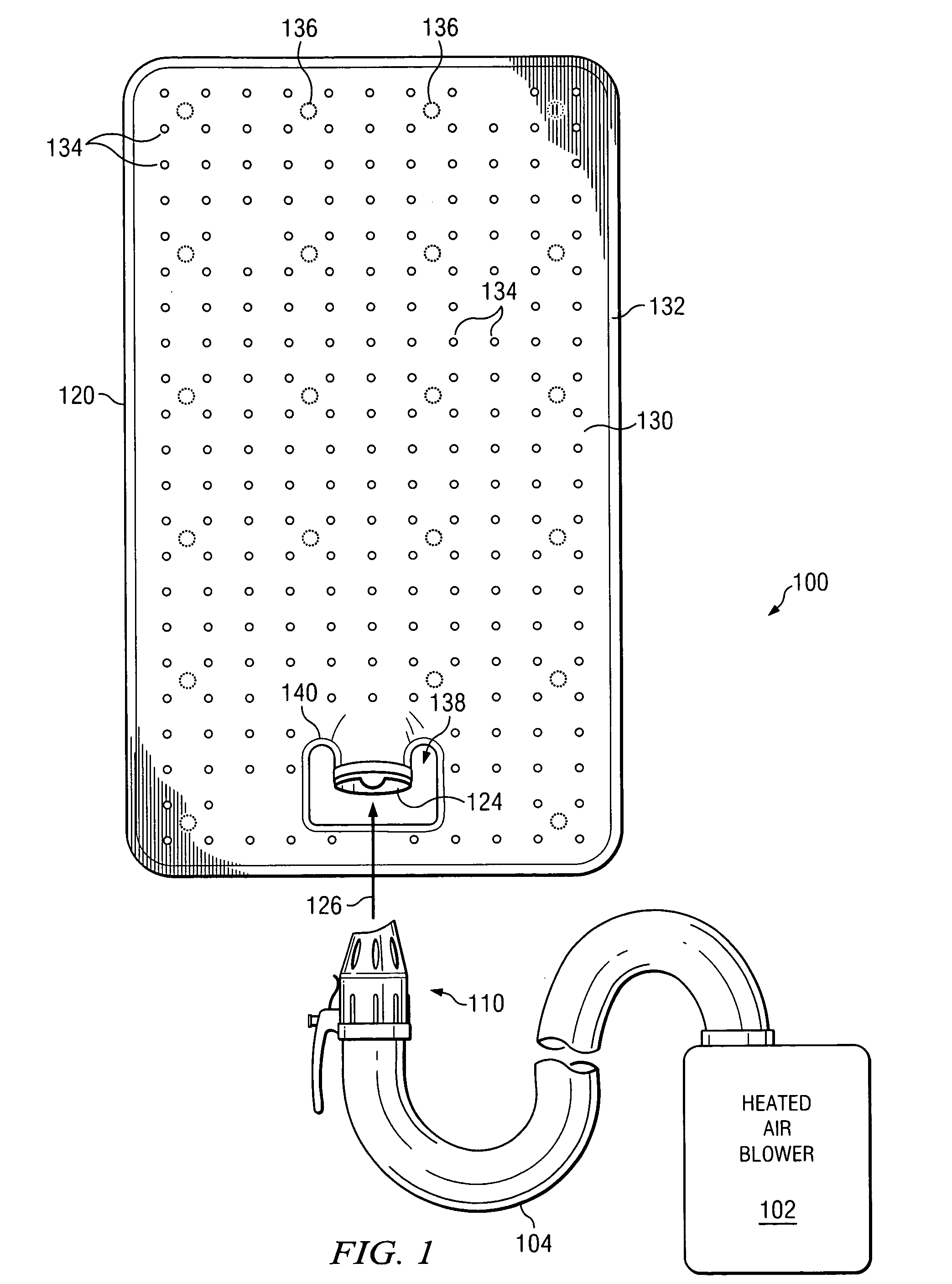 Method and apparatus for connecting a hose to a warming blanket