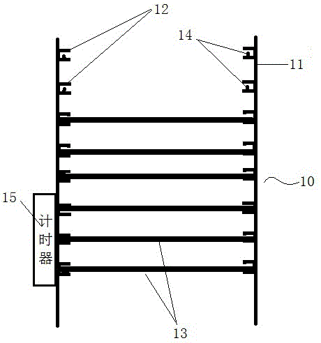 A timing storage rack