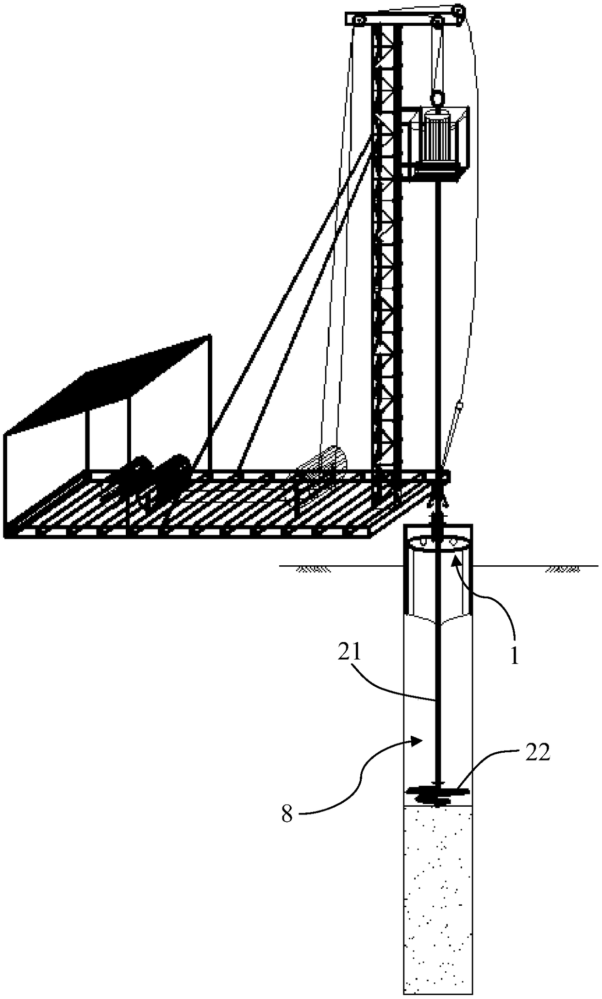 Bore forming device of soft soil stratum cast-in-situ bored pile and construction method thereof