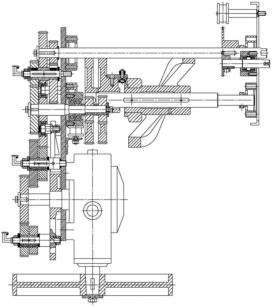 A gearbox transmission system for a 310g high-speed two-for-one twister