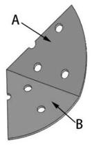 A bent 3-point spiral baffle heat exchanger