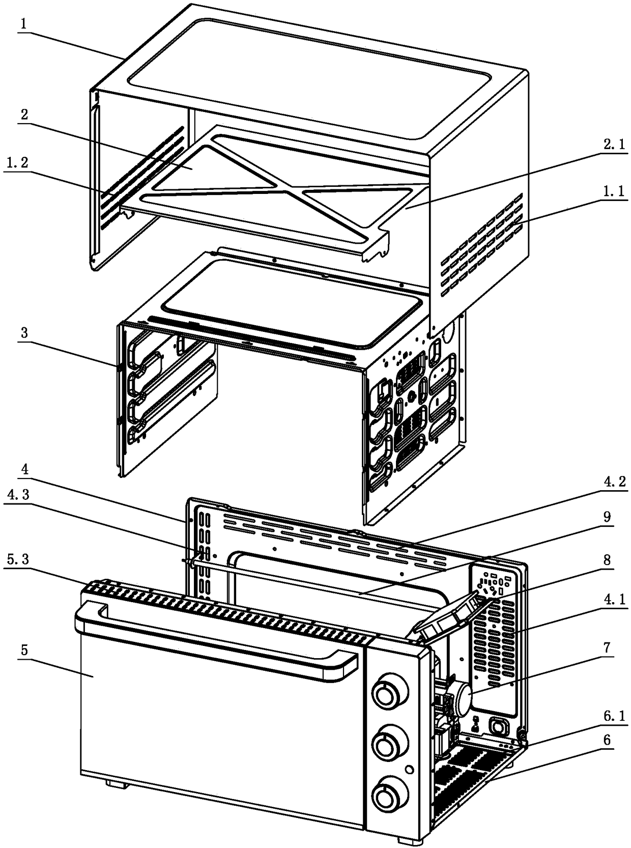 Dual-radiating structure of electric oven