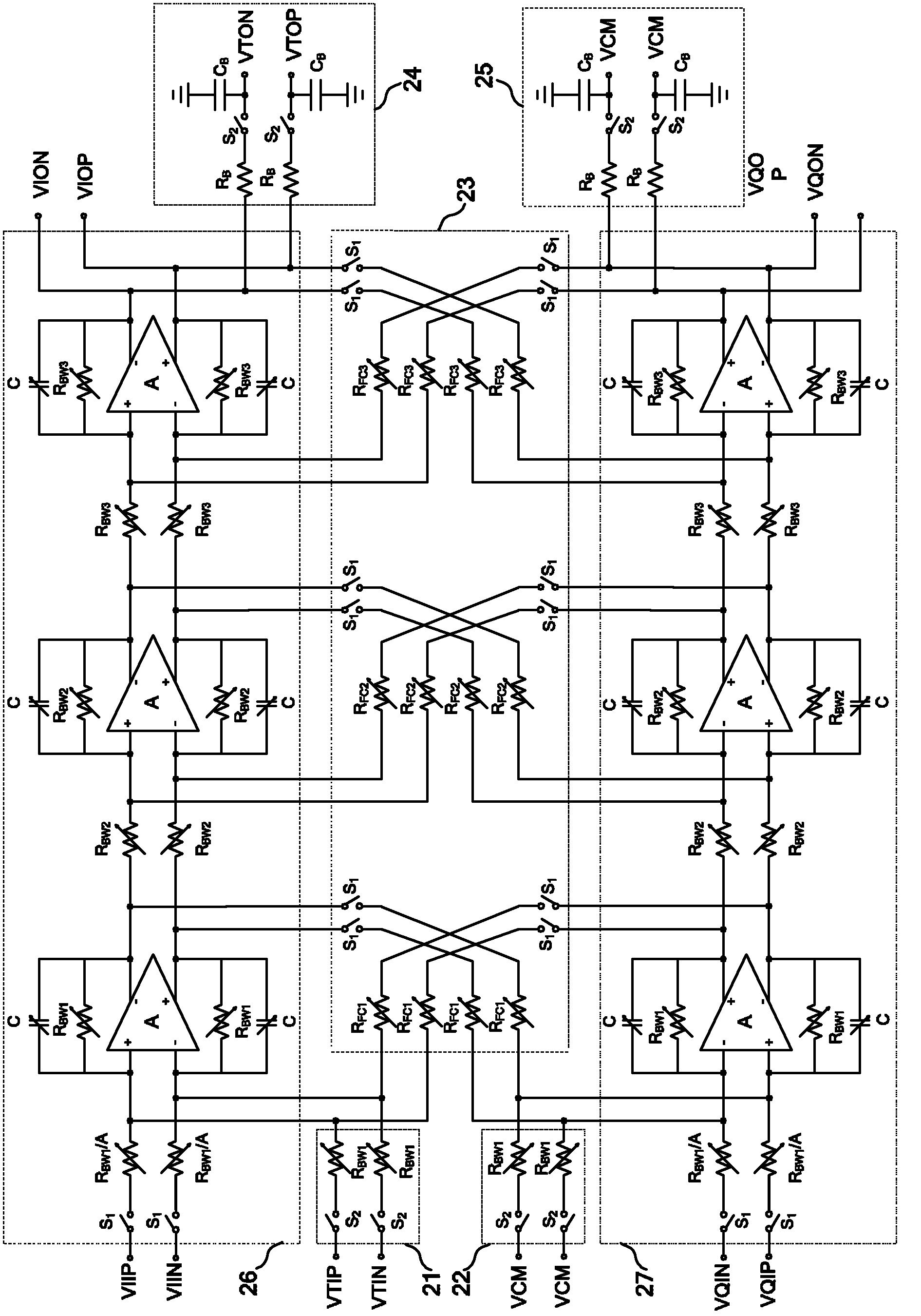 Double-mode type active power filter circuit with adjustable bandwidth