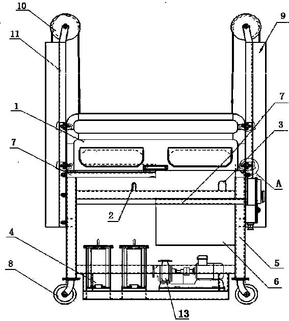 Bearing, shaft box and accessory washing device and method