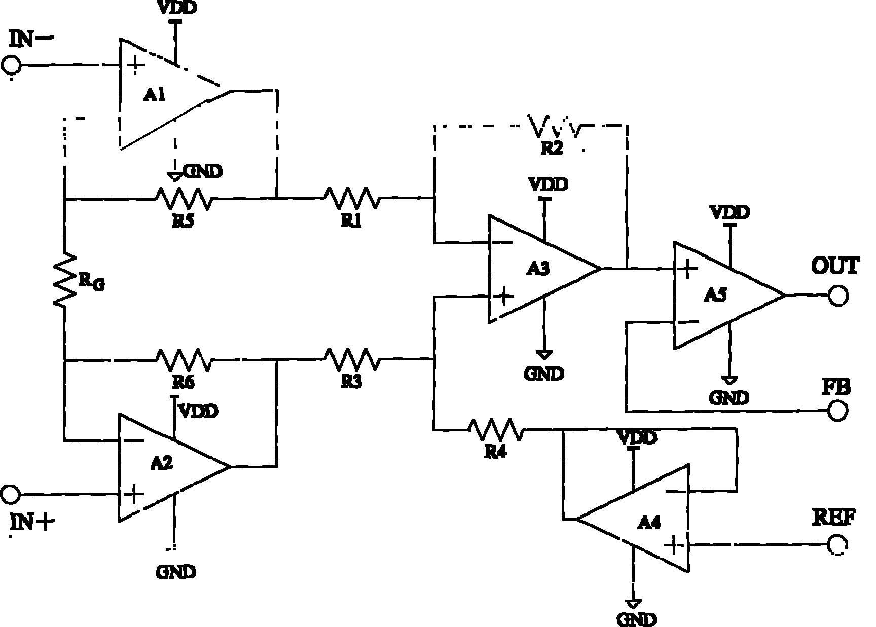 Sensor signal amplifying and conditioning circuit