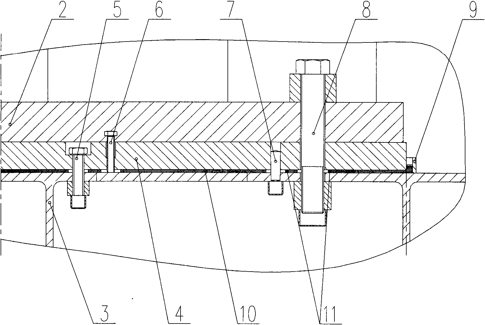 Installation structure body for main reducer of roller mill and application method thereof