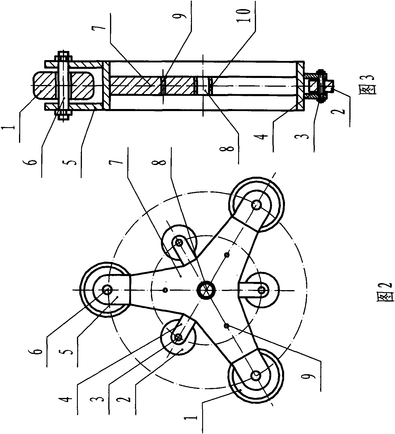 Planetary dual purpose wheel for going upstairs/downstairs and walking