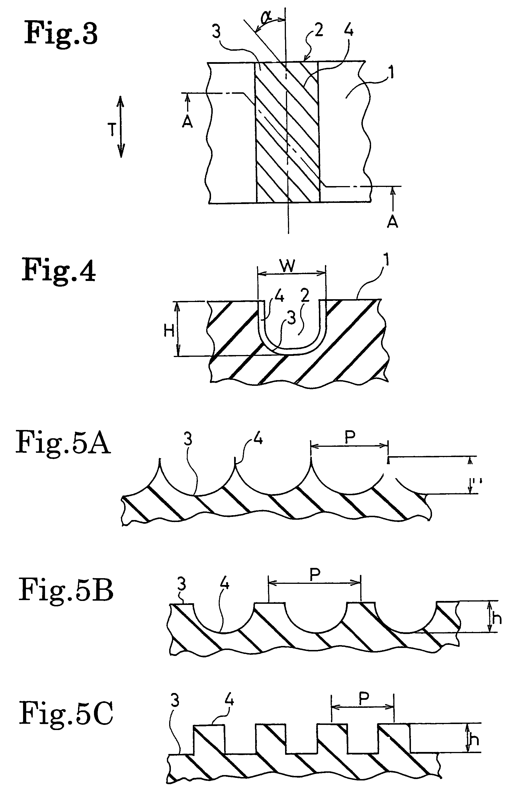 Pneumatic tire with tread including circumferential grooves having inclined ridges or recesses