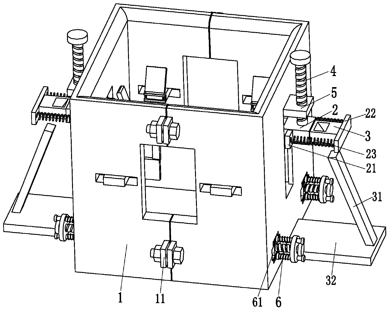 A prefabricated concrete column positioning guide frame for prefabricated buildings