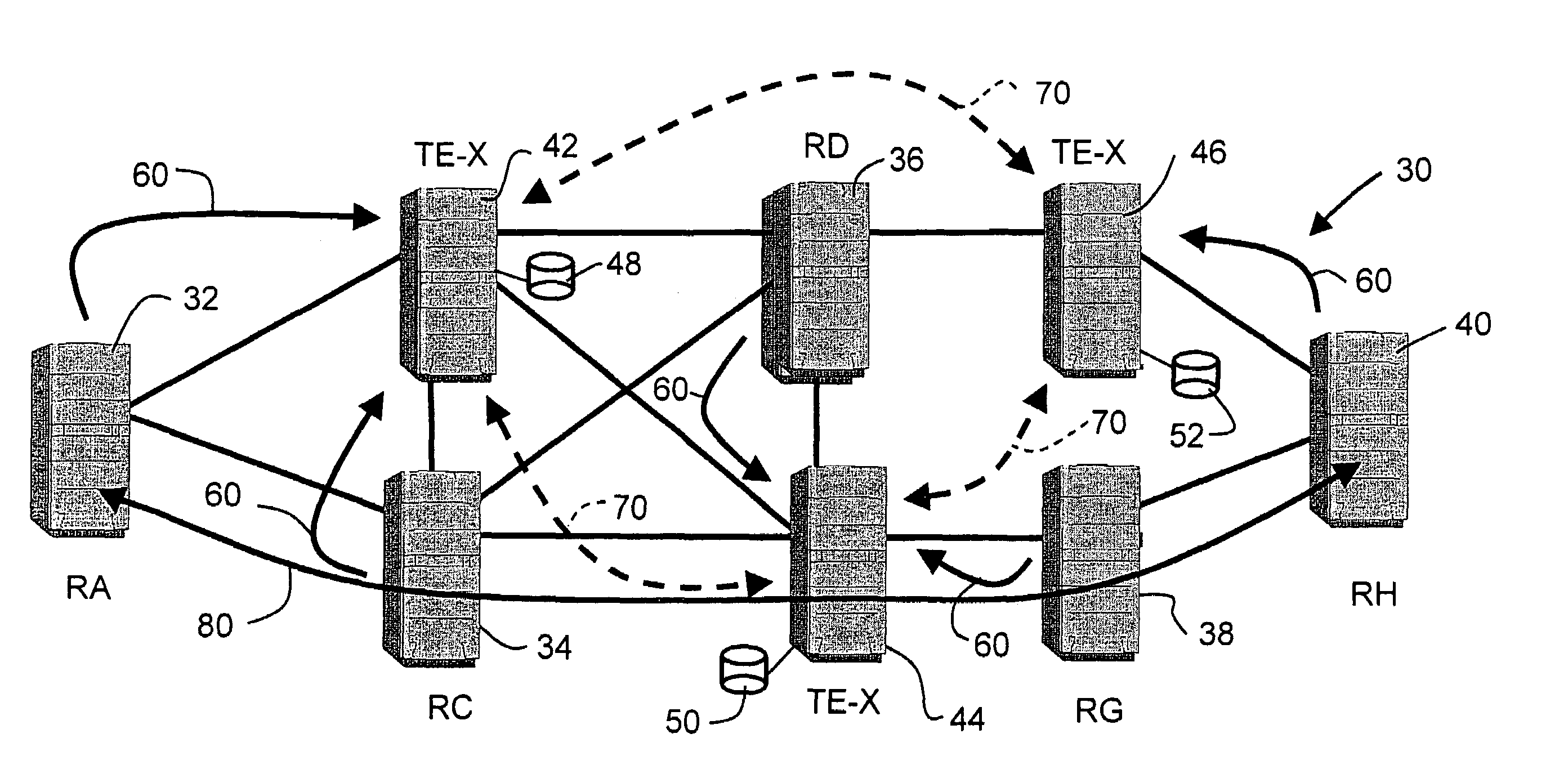 Constraint route dissemination using distributed route exchanges