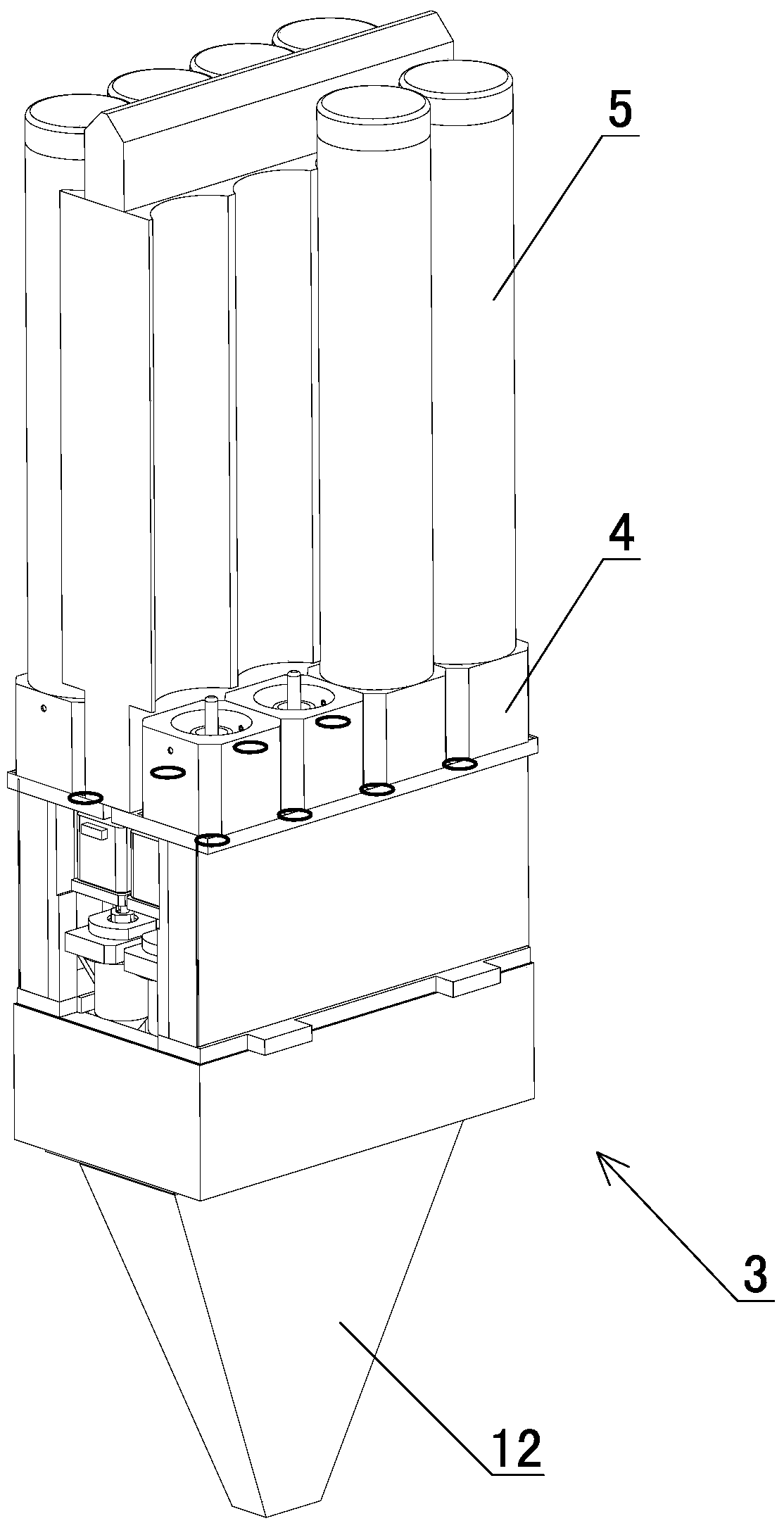 A kind of automatic discharge system of powder