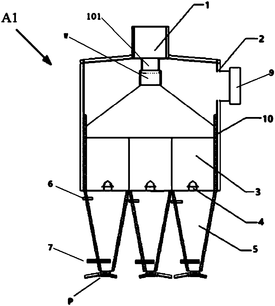 Divided vertical sinter cooler and sinter cooling method