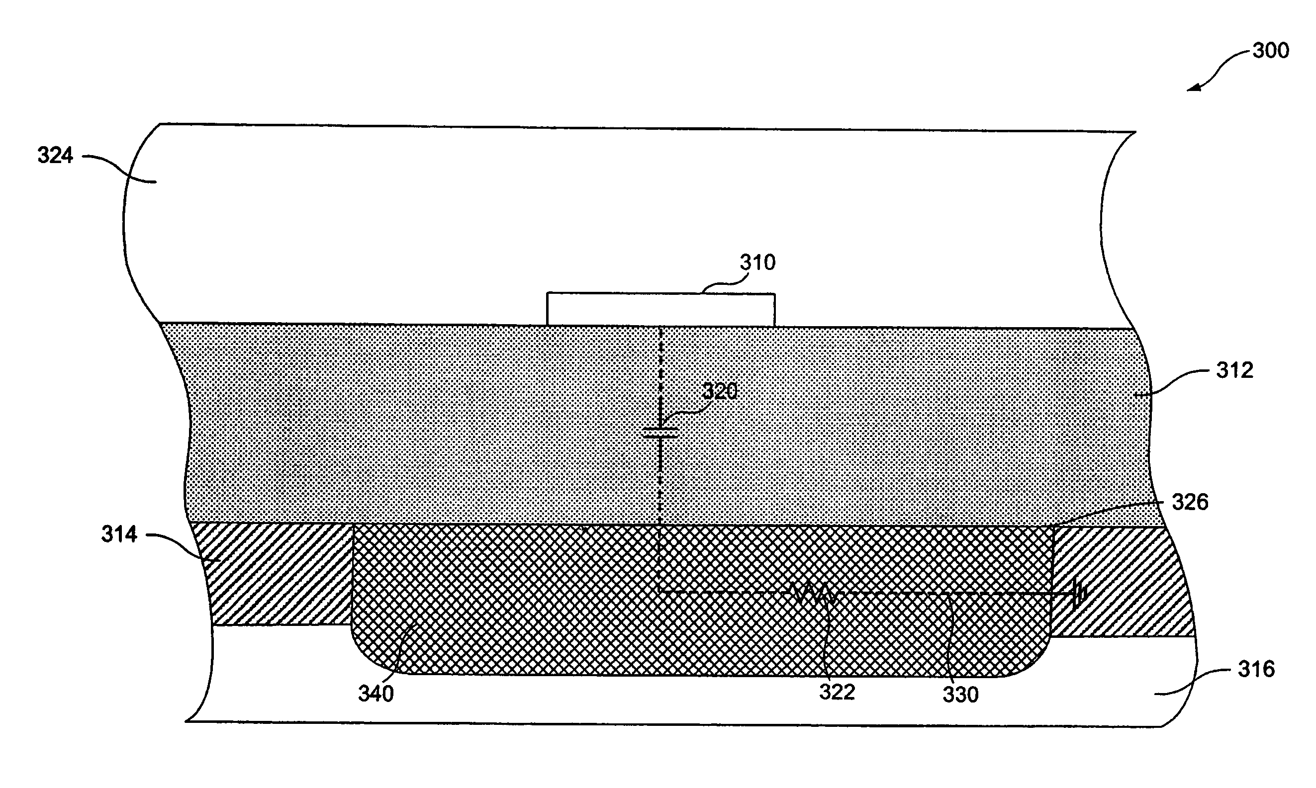 Apparatus for reducing parasitic capacitance in a semiconductor device