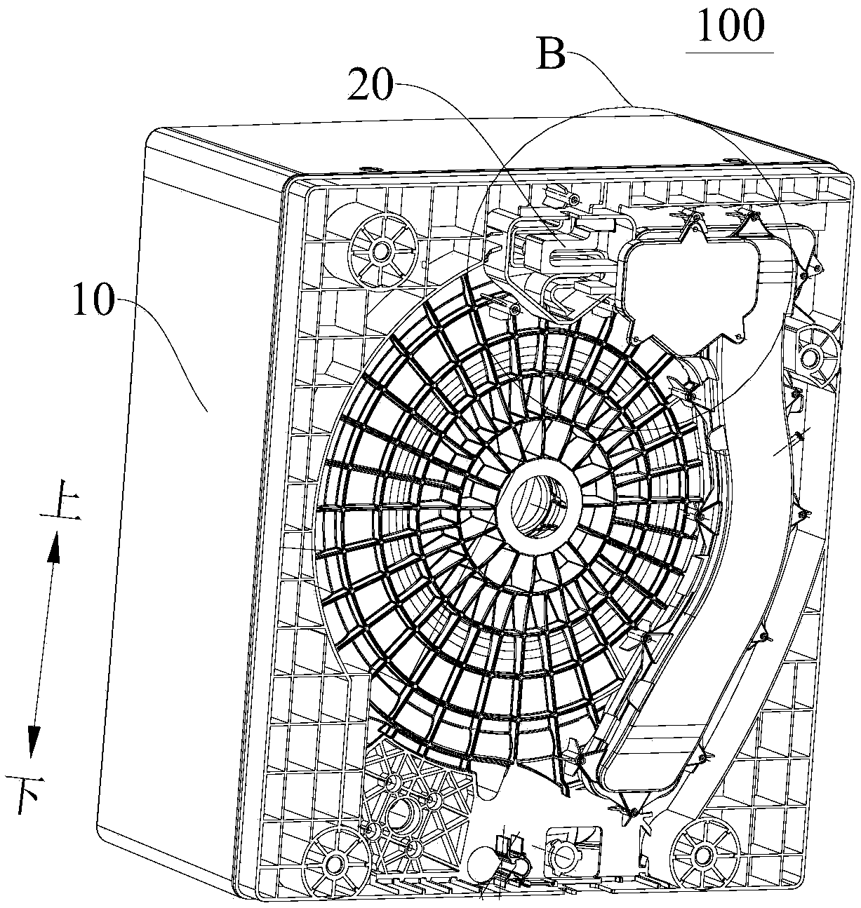 Foam spilling prevention device and wall-mounted clothes treatment device with same