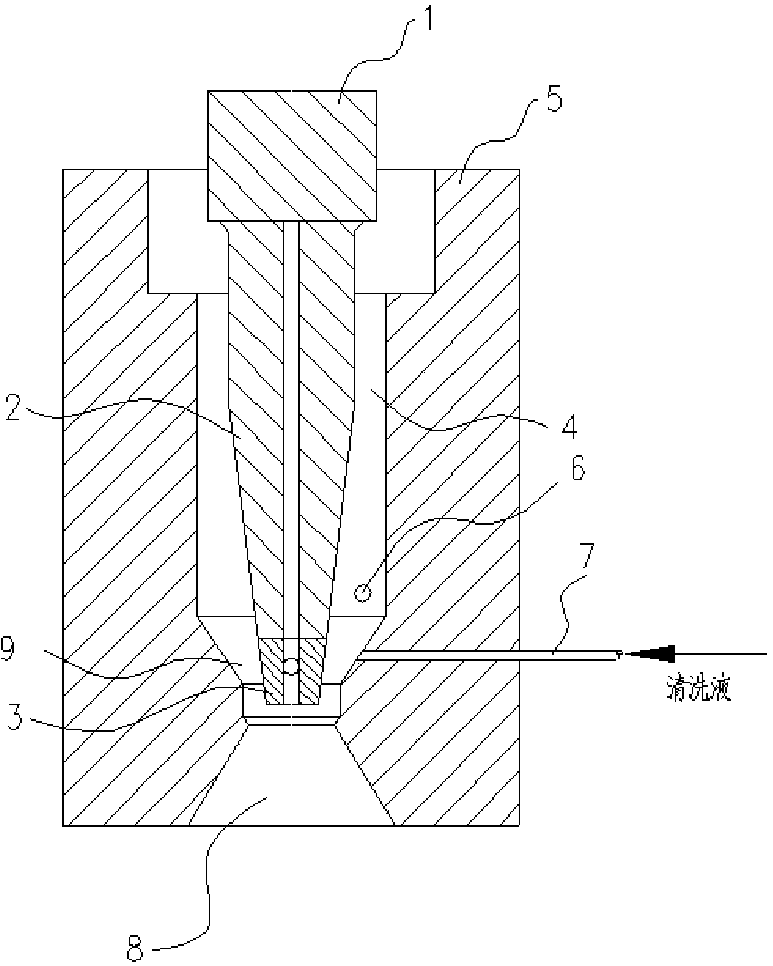 Cleaning trough body structure for photoresist nozzle and application of cleaning trough body structure