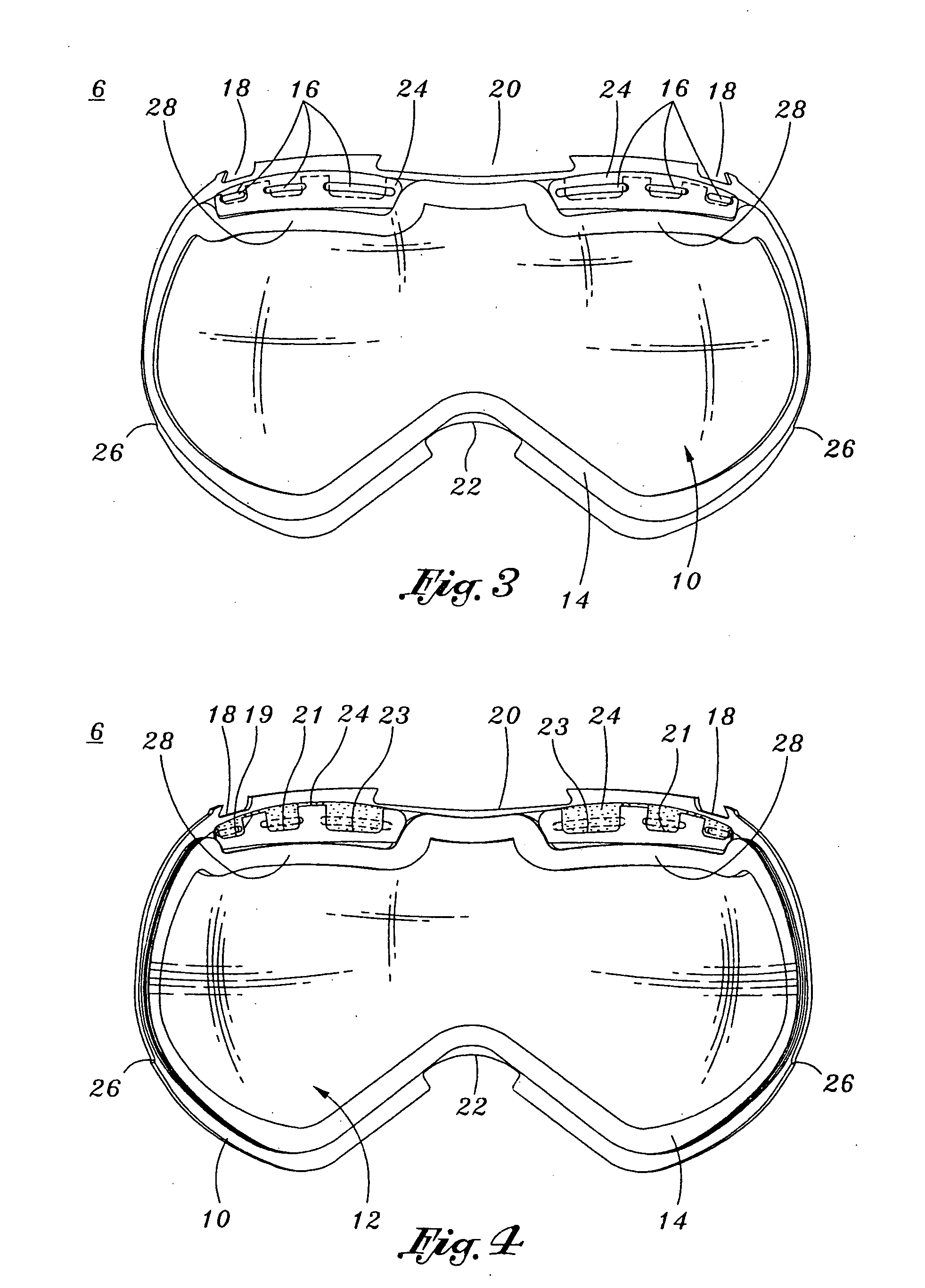 Apparatus and methodology to mitigate fogging on dual lens sports goggle