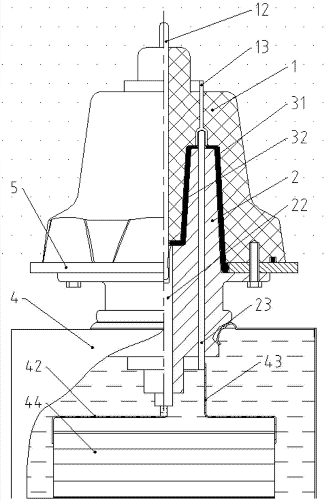 A high-voltage capacitor with a plug-in bipolar outlet structure