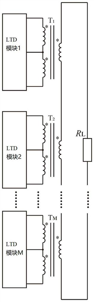 Bipolar all-solid-state LTD square wave pulse generation circuit