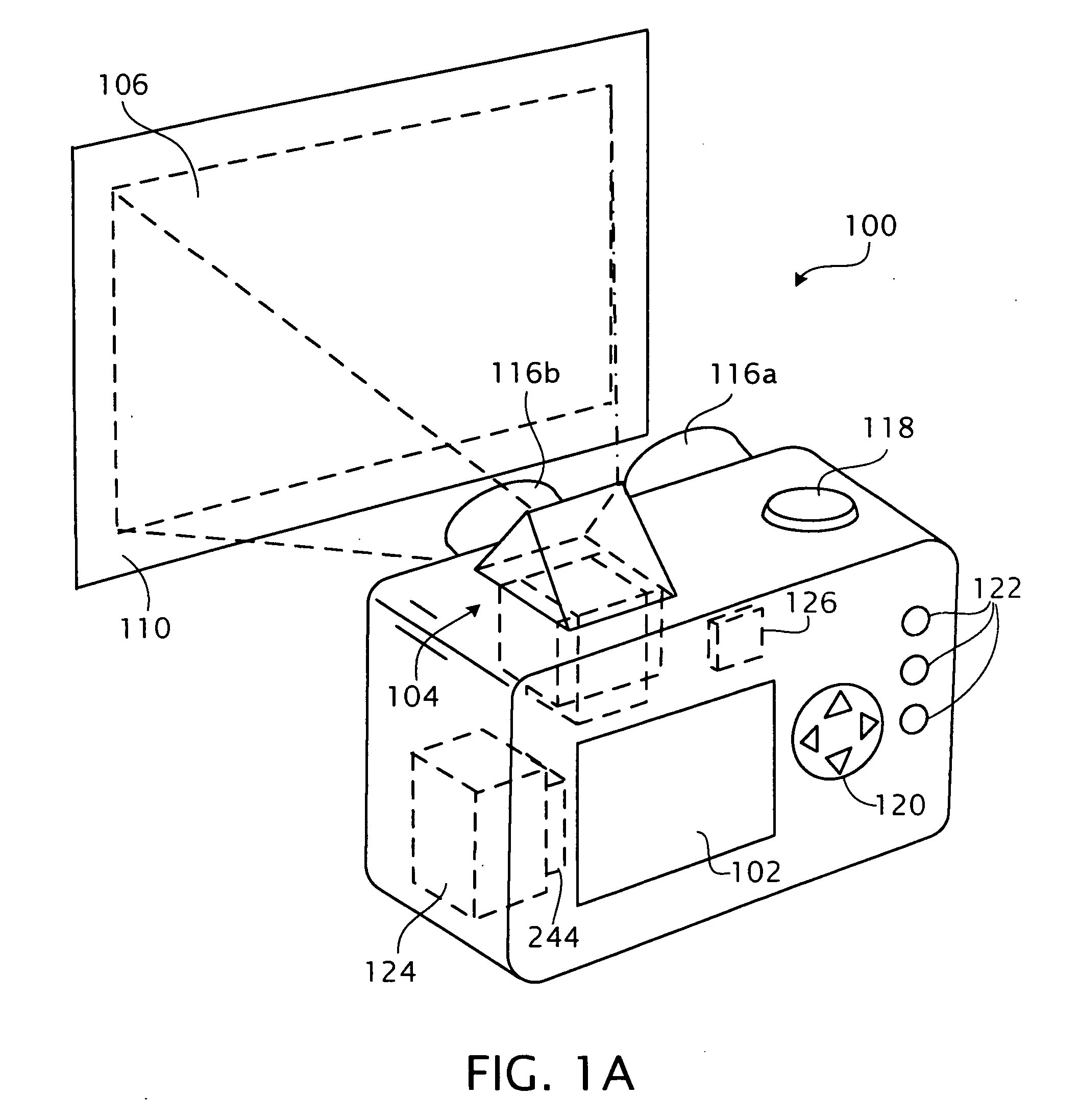 Portable electronic device having built-in projector