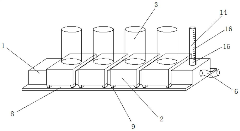 A connected metering and filling device for corrosive liquid