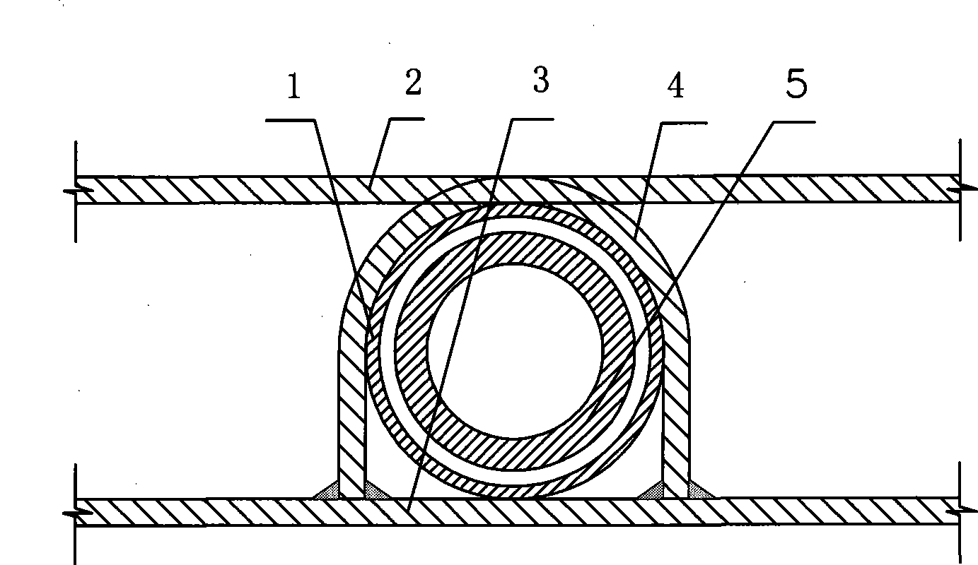 Method for preparing and preventing plug of wide-span case beam rear tension method prestress pore passage