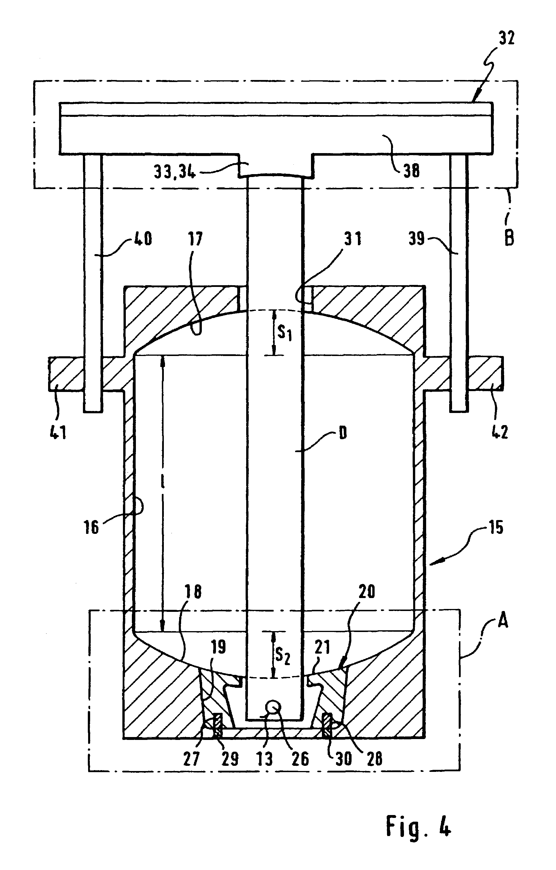 Disposable element for a device for carrying out a medical treatment using a liquid