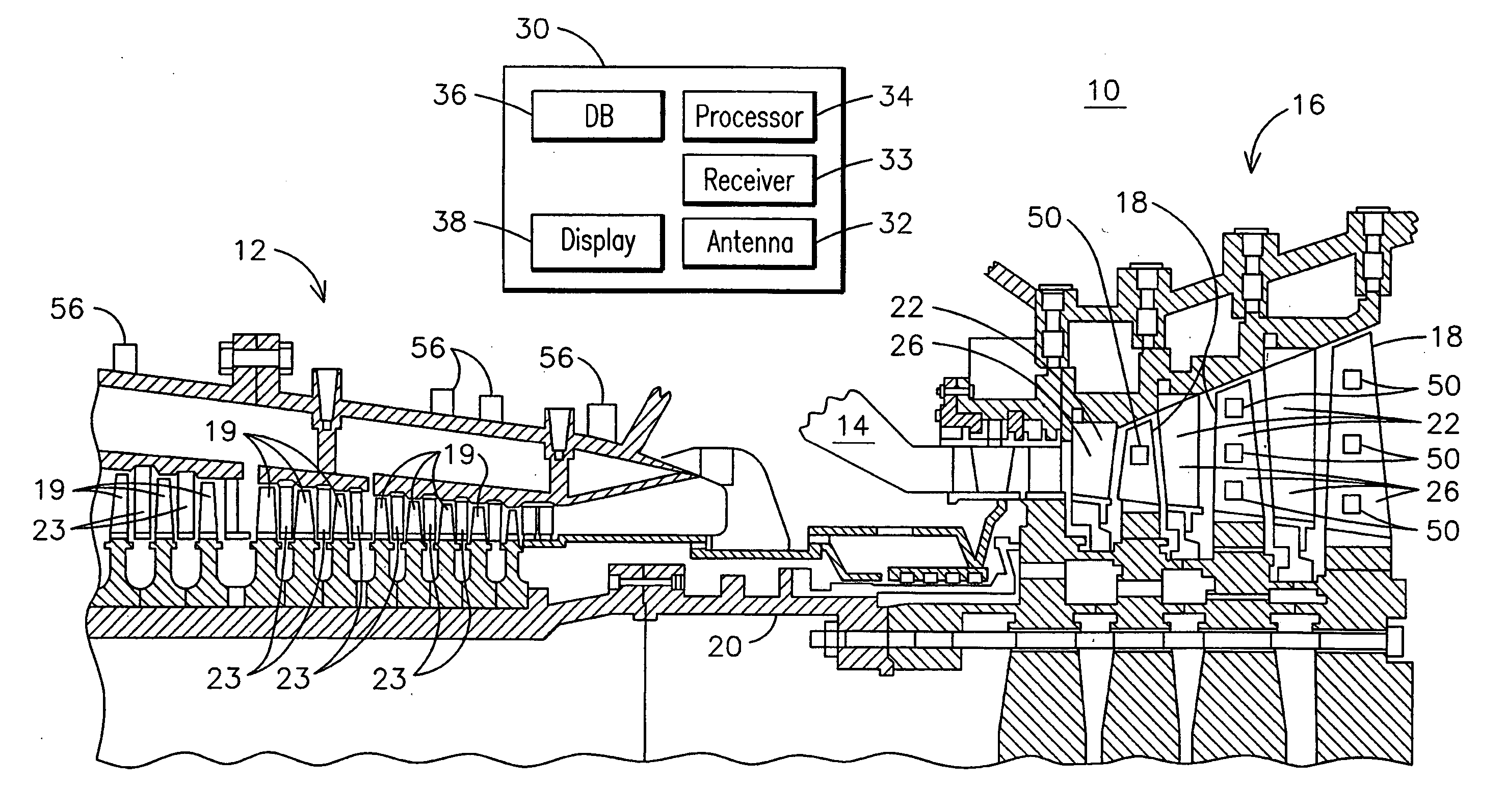 Apparatus and method of monitoring operating parameters of a gas turbine