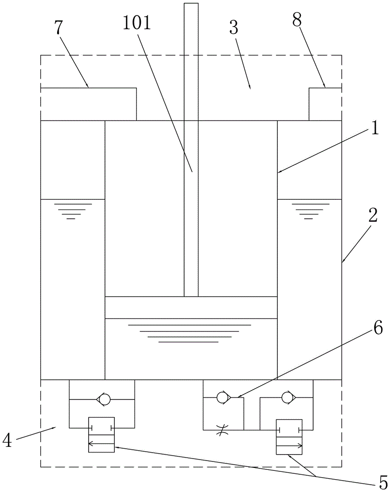 A gas-hydraulic damping cylinder for vertical jacking