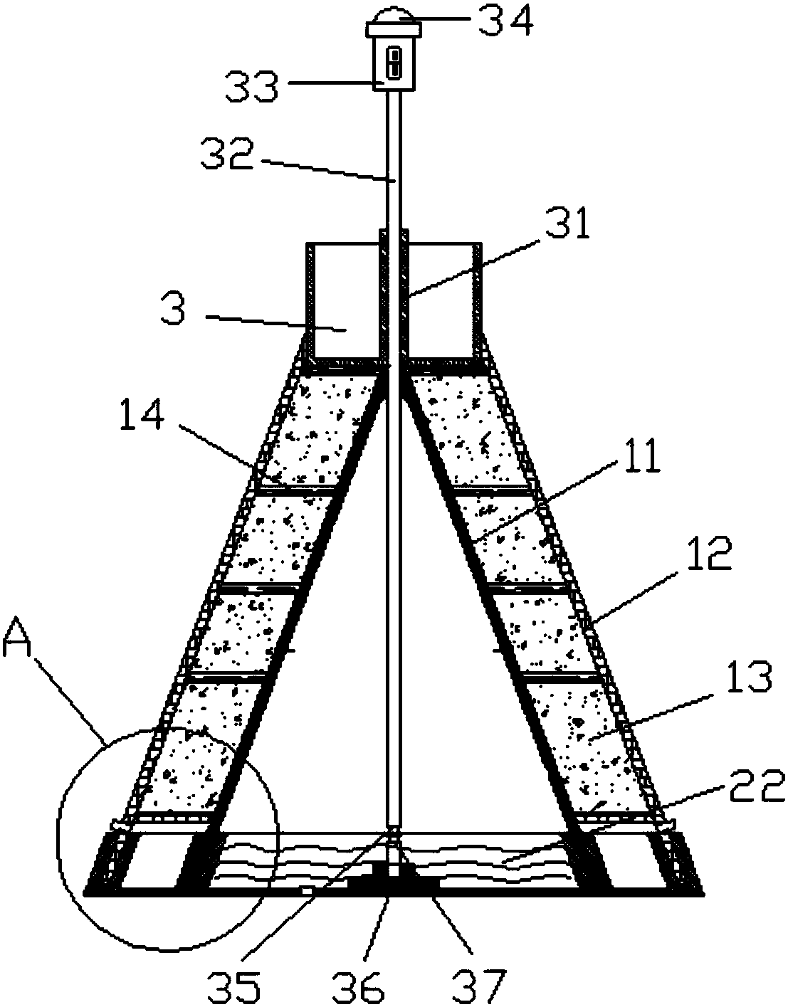 Barrel-type anti-collision device on both sides of highway