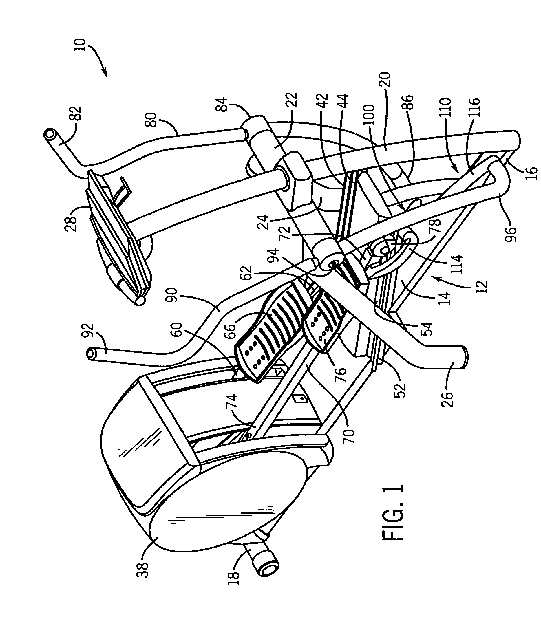 Elliptical exercise equipment with adjustable stride
