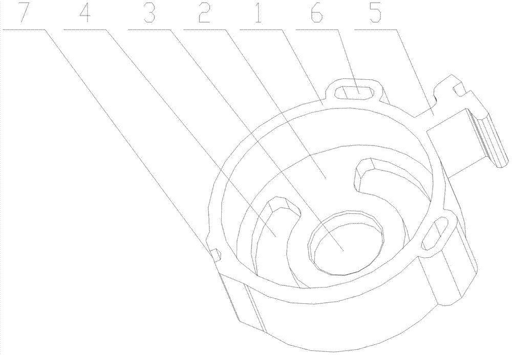 Inner housing used for being mounted in pump body of rotor type oil pump