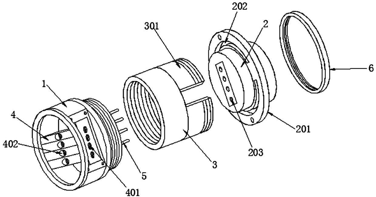 Multi-core connector connecting piece for optoelectronic equipment