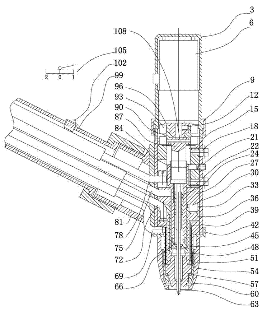Energy-saving argon tungsten-arc welding assembly with adjustable welding torch