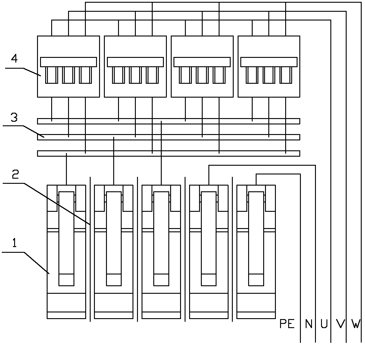 Power supply device capable of rapidly wiring