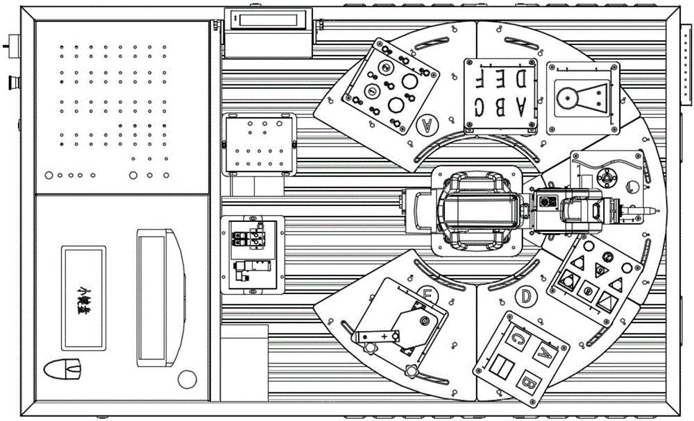 Comprehensive practical training table for modularized six-axis robot