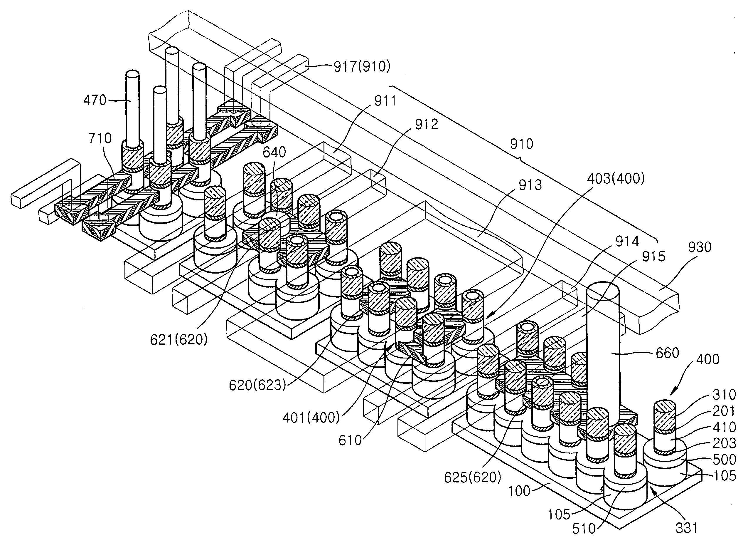 Circuit device including vertical transistors connected to buried bitlines and method of manufacturing the same
