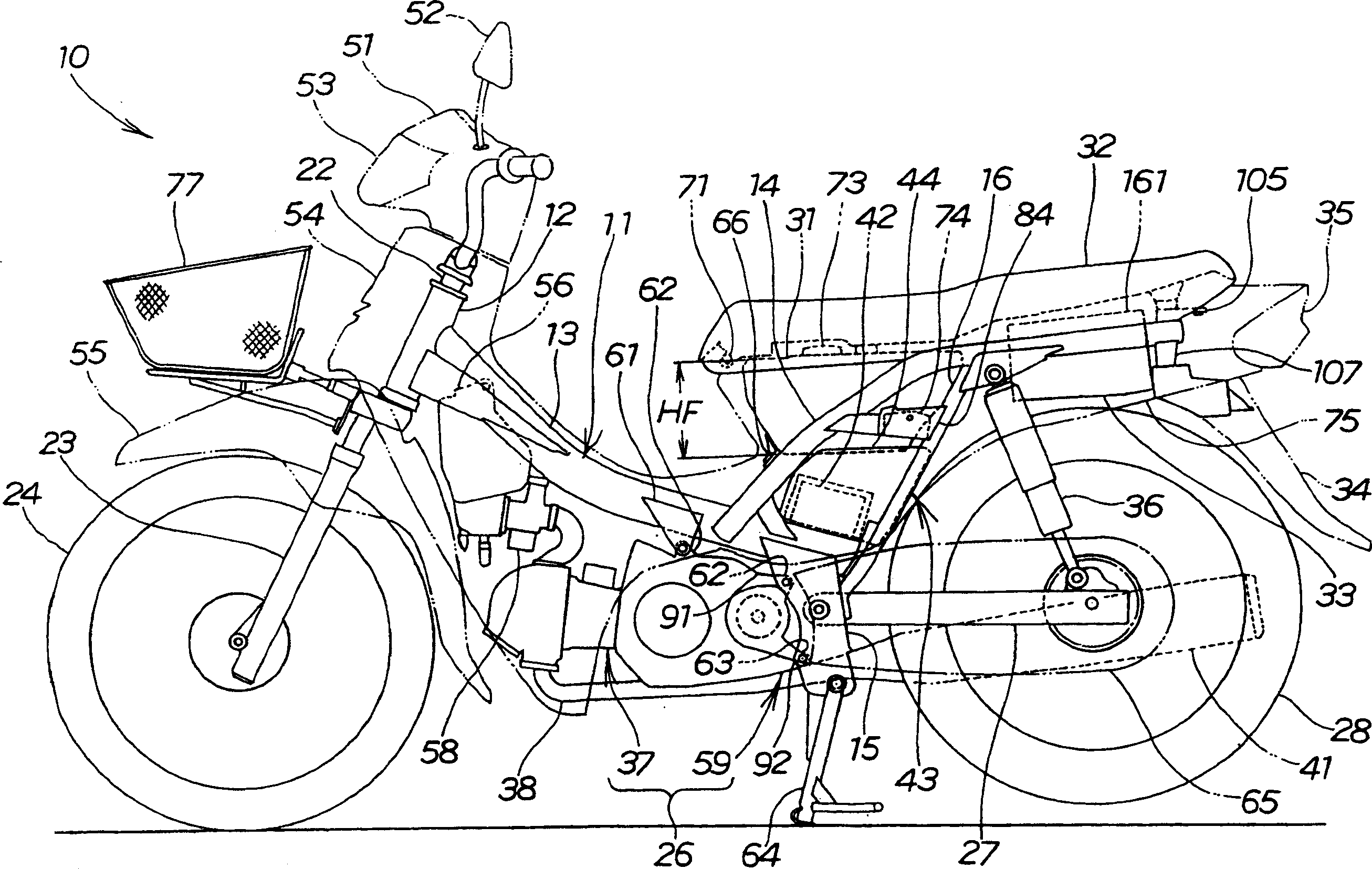 Accepting structure of mopeds