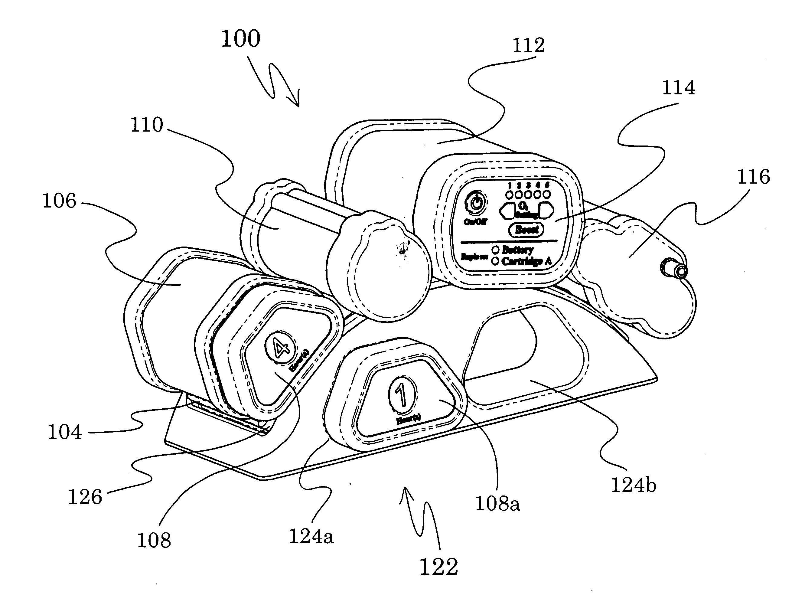 Portable oxygen concentrator with a docking station