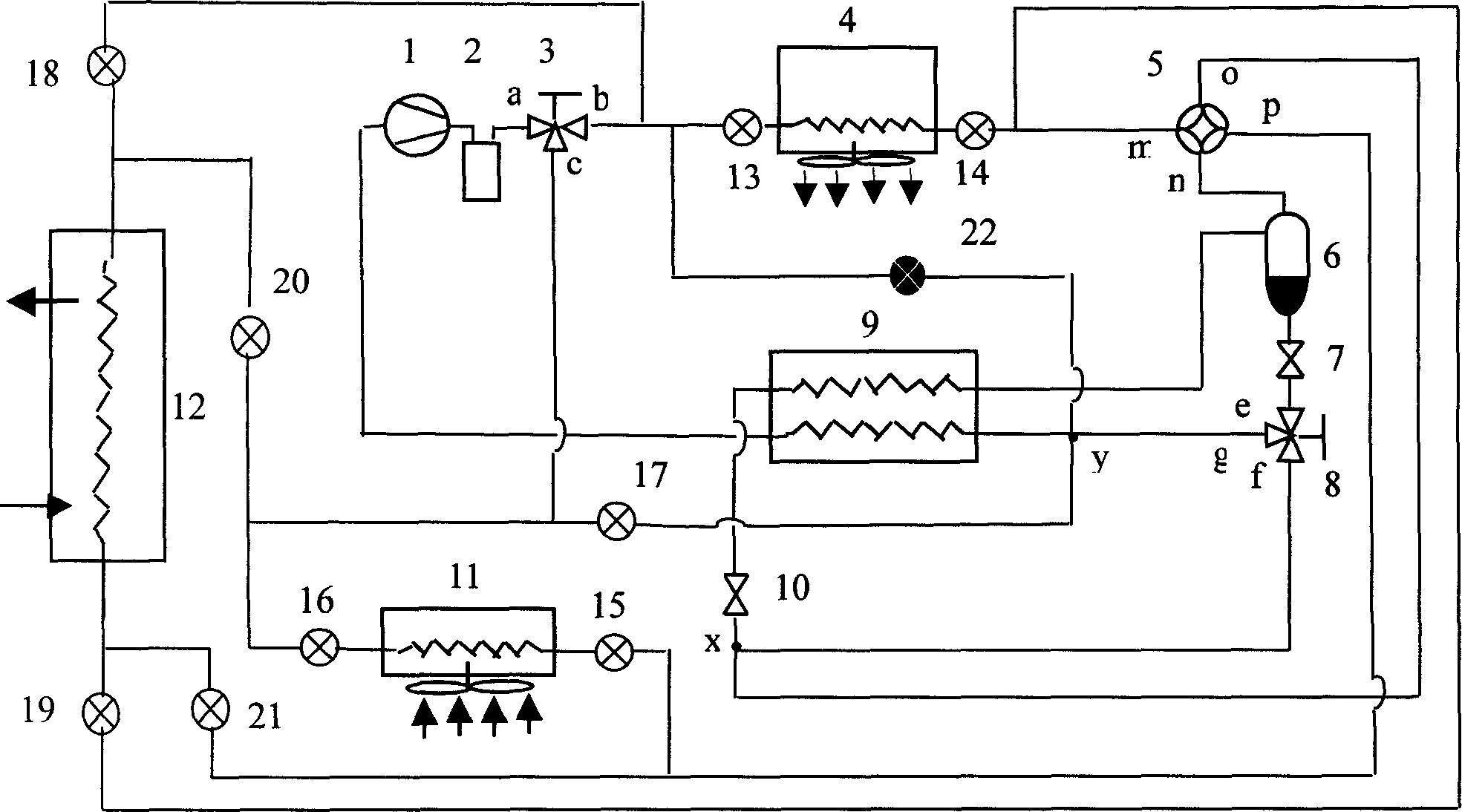 High-low temperature changeable graded evaporation air-conditioner heat pump water heater