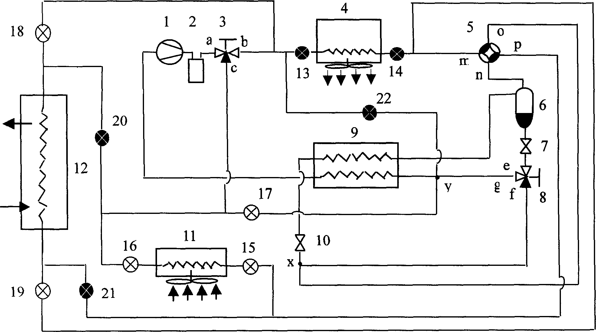 High-low temperature changeable graded evaporation air-conditioner heat pump water heater