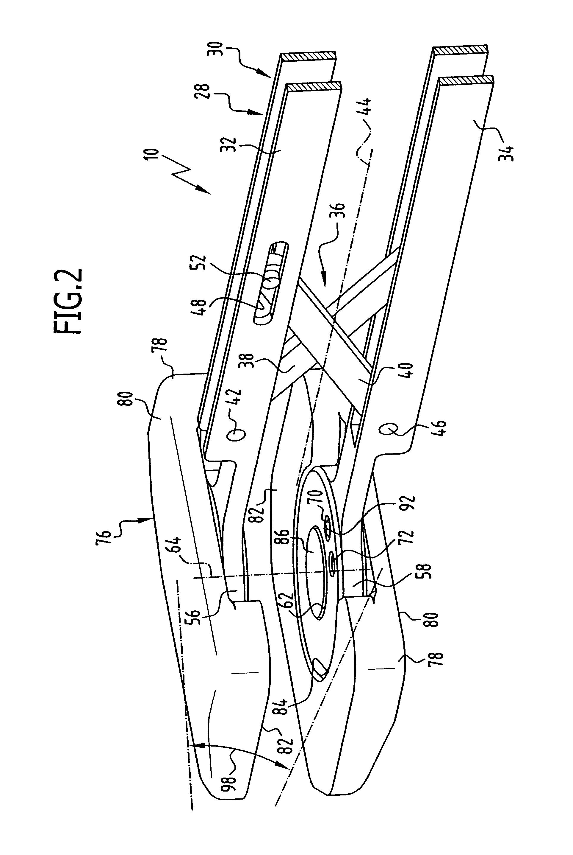 Surgical instrument for determining the size of intervertebral implant