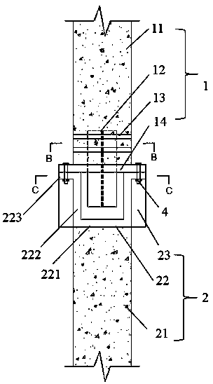 Bolting plug-in vertical prefabricated shear wall and superimposed sheet joint structure and construction method thereof